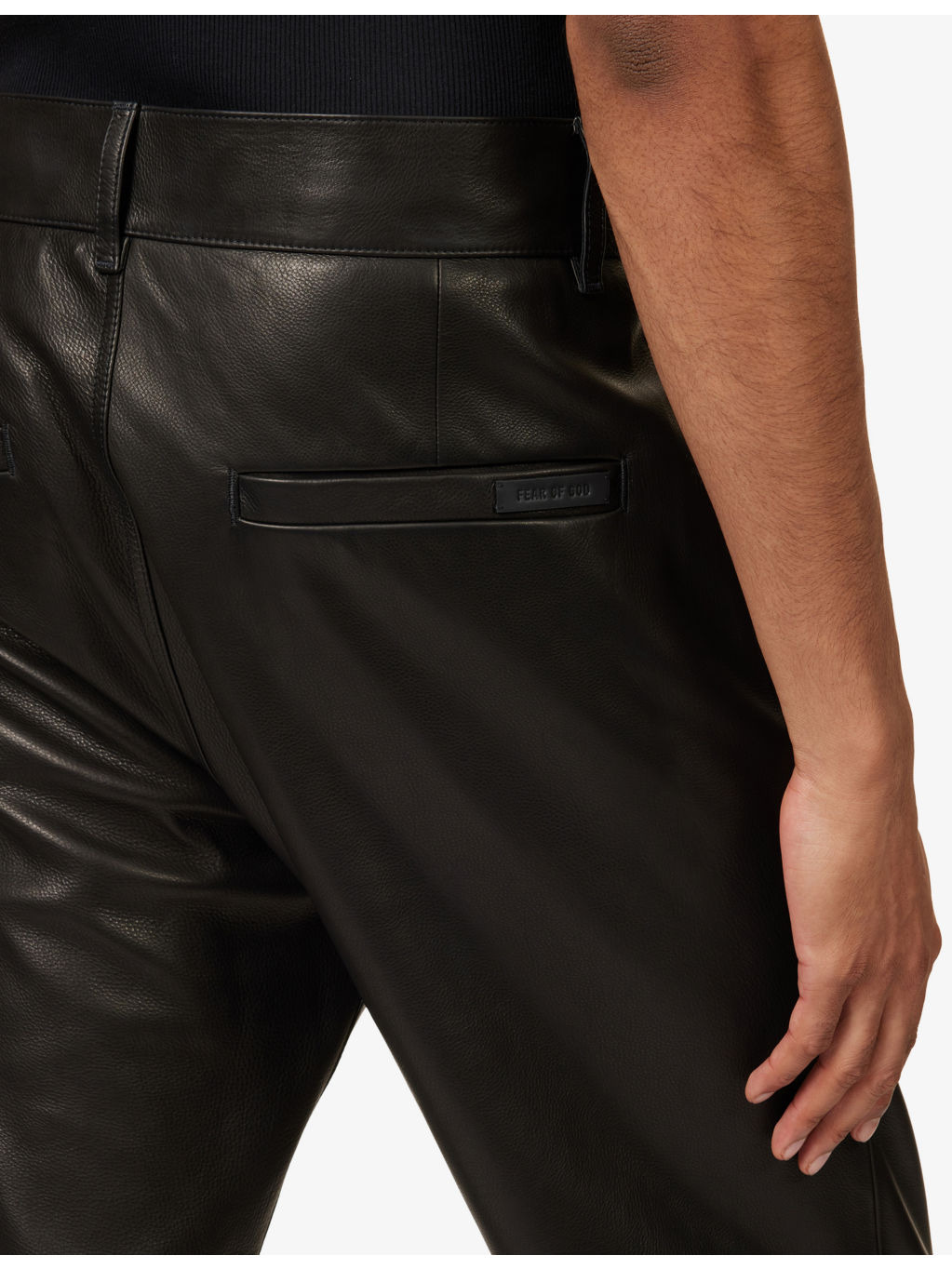 Regular-Fit Straight-Leg Leather Trousers - 5