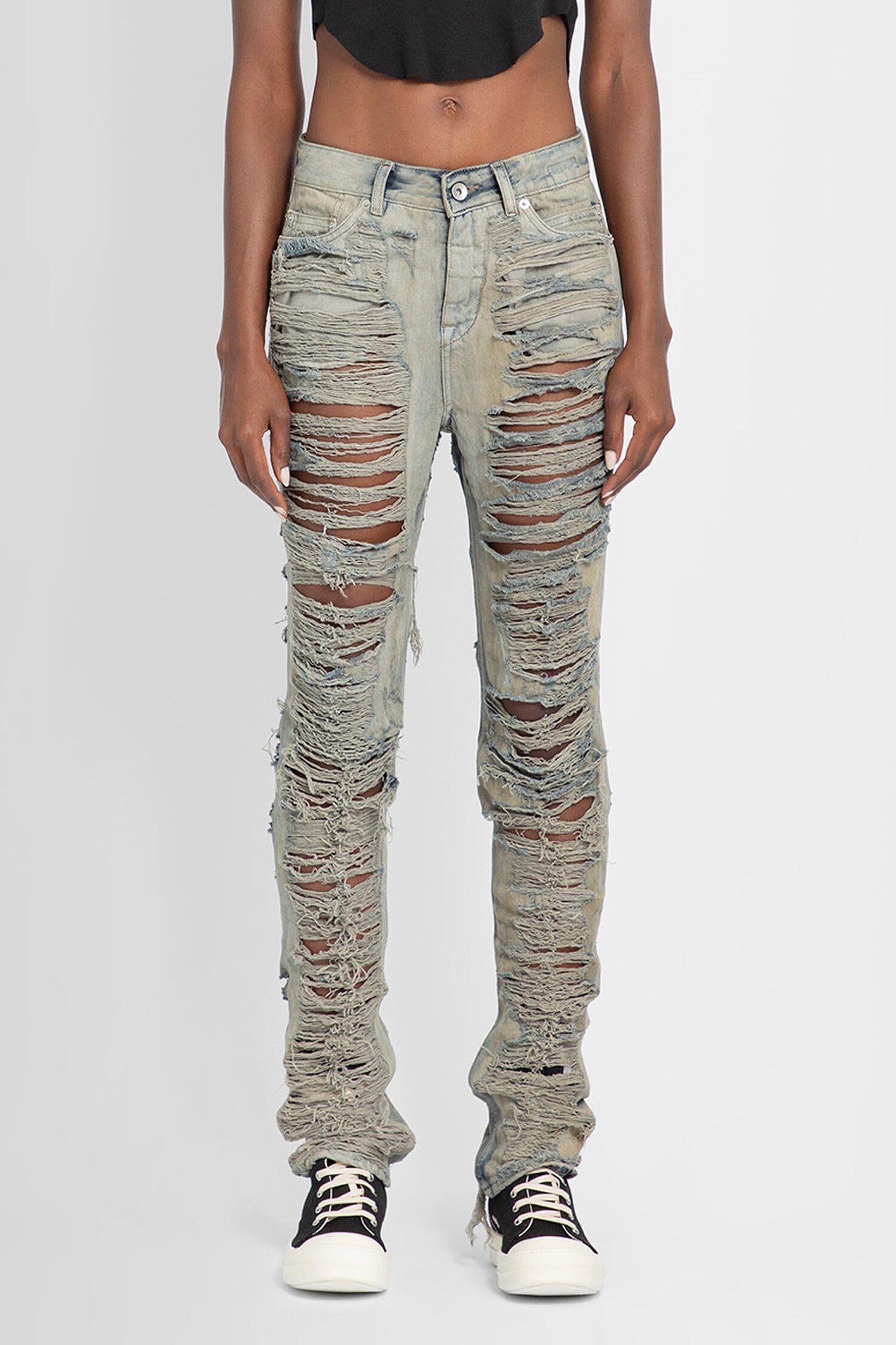 RICK OWENS WOMAN GREY JEANS - 1