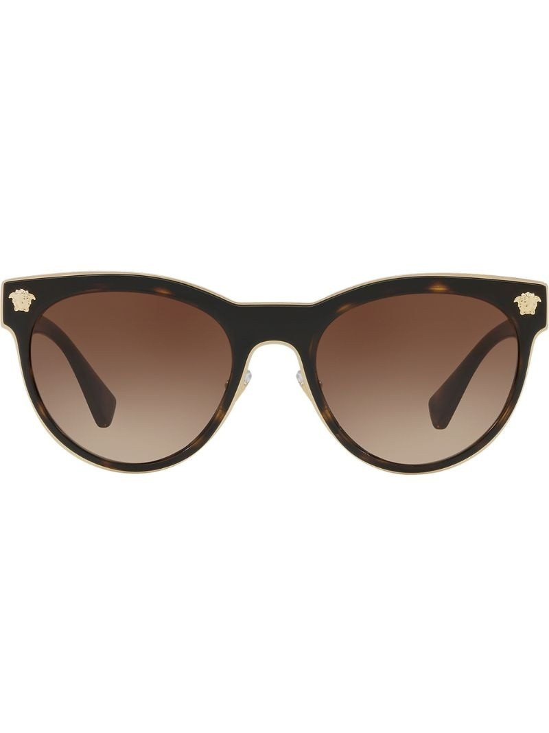 VERSACE tortoise-shell round sunglasses outlook