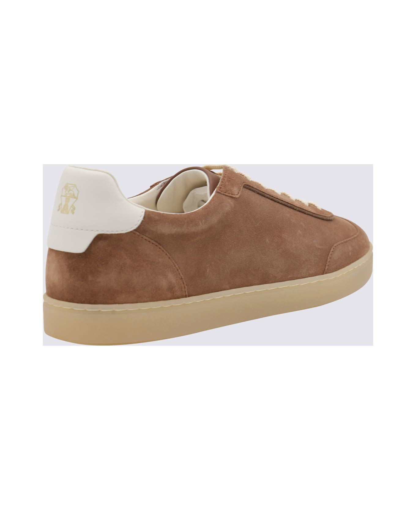 Beige Leather Sneakers - 3