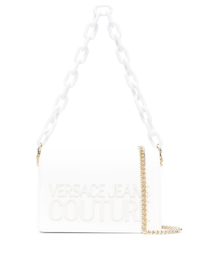 embossed-logo shoulder bag - 1