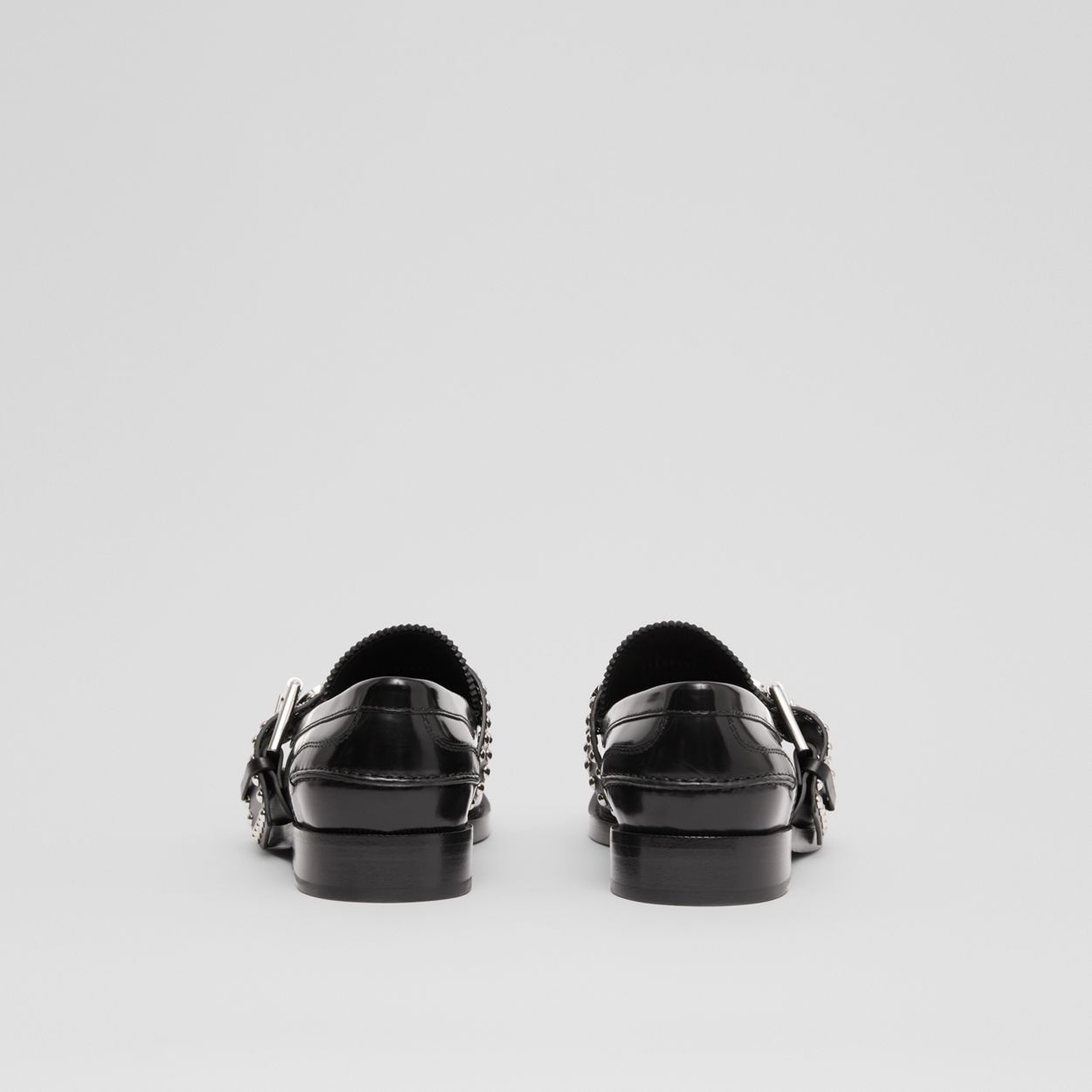 Logo Detail Buckled Leather Loafers - 5