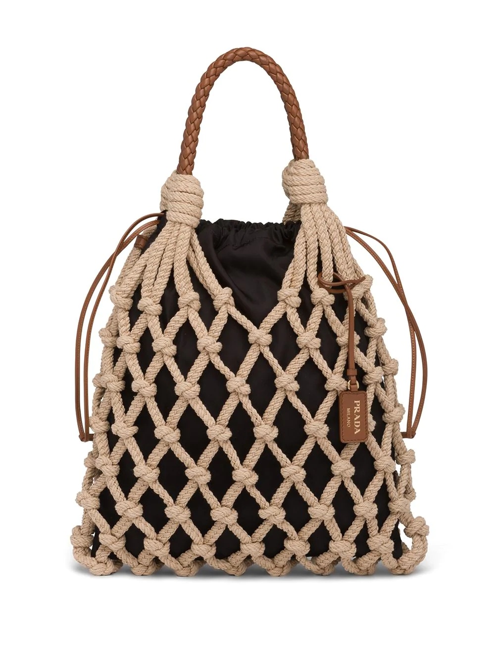 knotted cord tote bag - 1