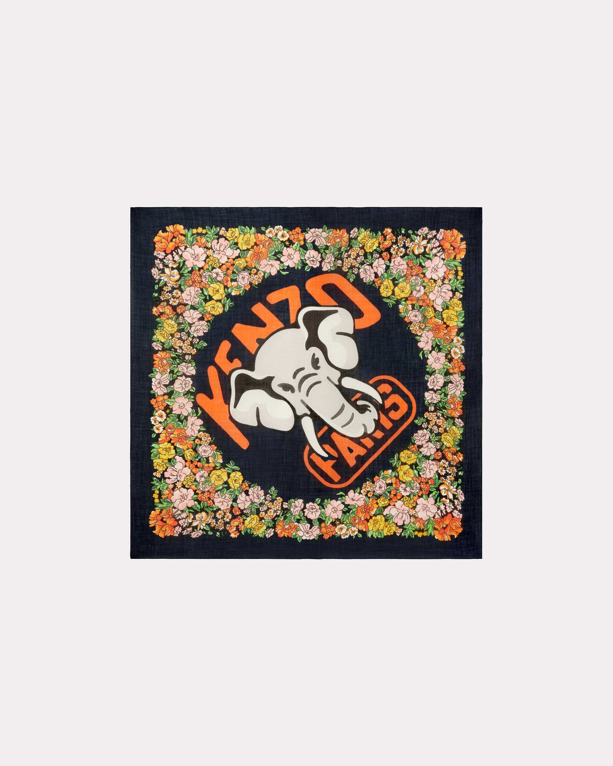 'KENZO Elephant' large square woollen scarf - 1