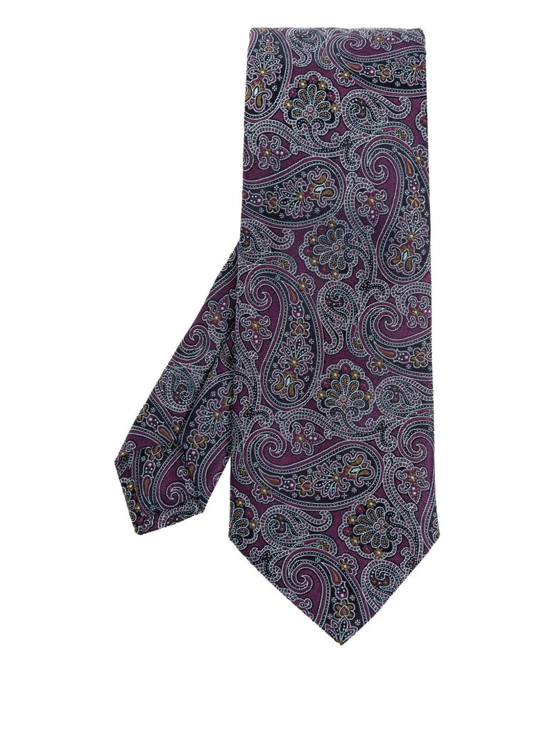 paisley-print silk tie 1