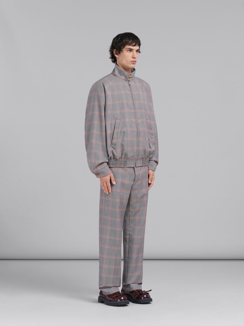 ORANGE CHECKED TECH WOOL BOMBER - 6