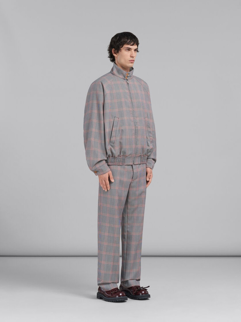 ORANGE CHECKED TECH WOOL BOMBER 6