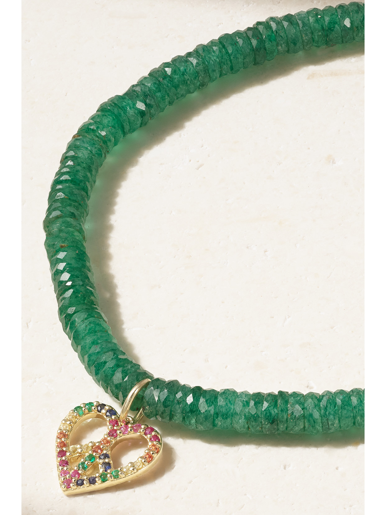 Small Peace Heart 14-karat Gold Multi-stone Bracelet - 4