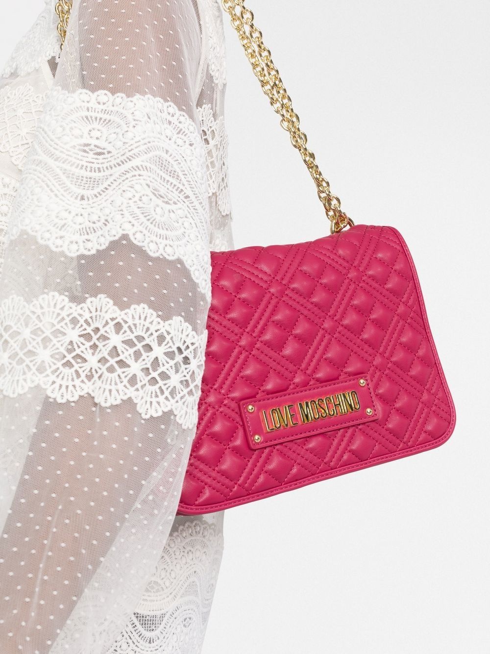 quilted logo-plaque shoulder bag - 3