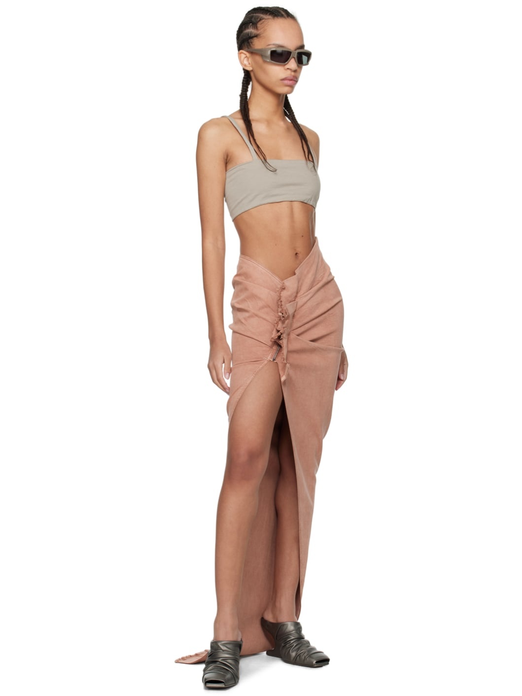 Pink Edfu Denim Maxi Skirt - 4