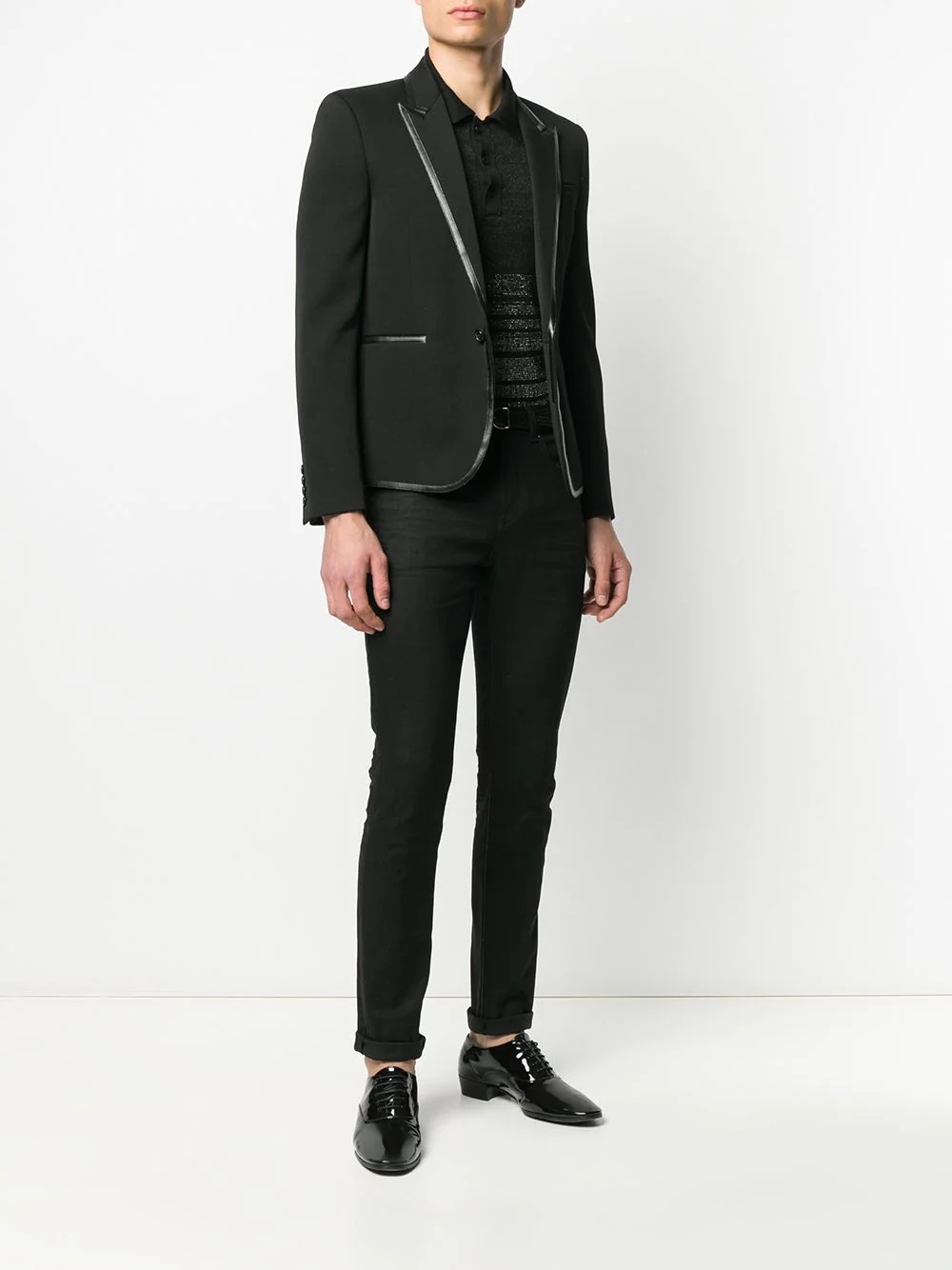 contrast trim blazer - 2