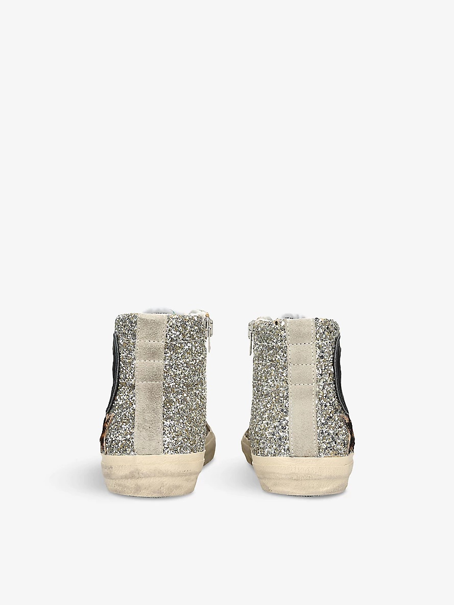 Slide 82515 glitter-embellished woven mid-top trainers - 4