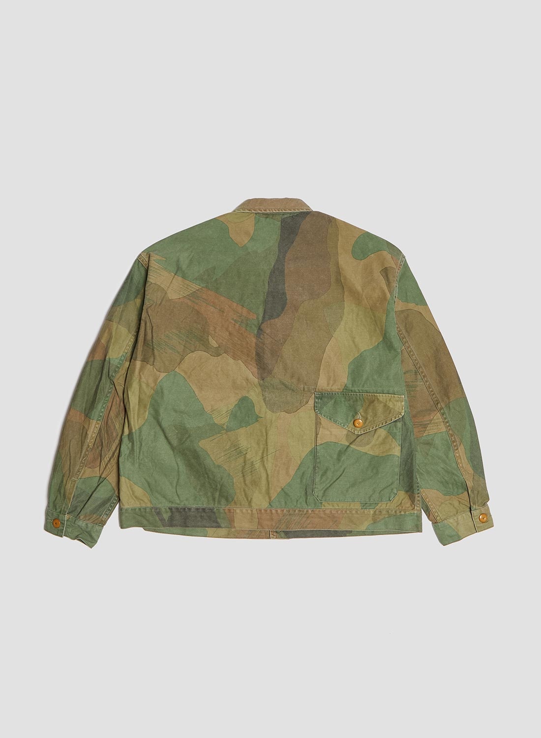 French Work Short Jacket Fade Camo in Green - 3