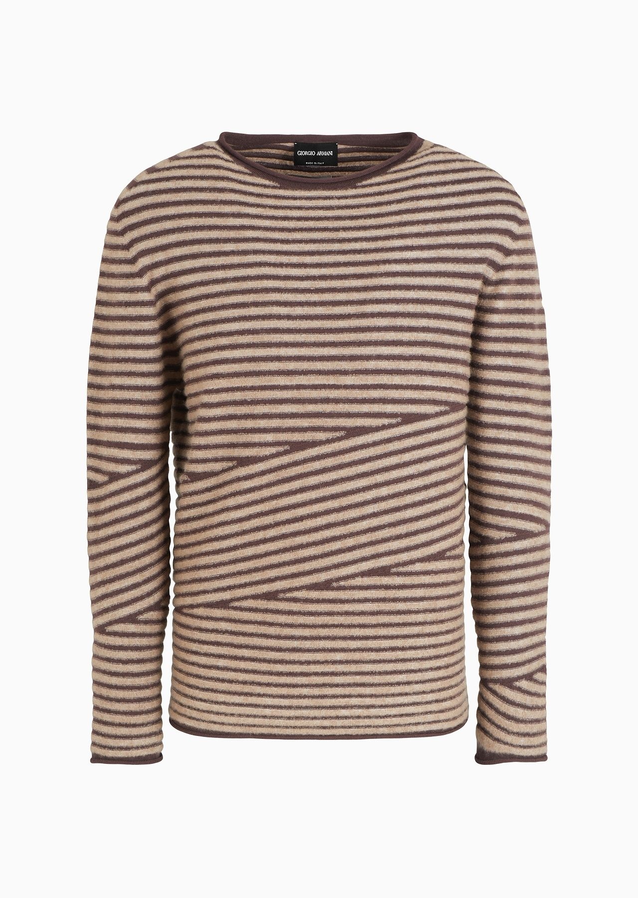 Crew-neck jumper in virgin wool, cashmere and bouclé silk - 1