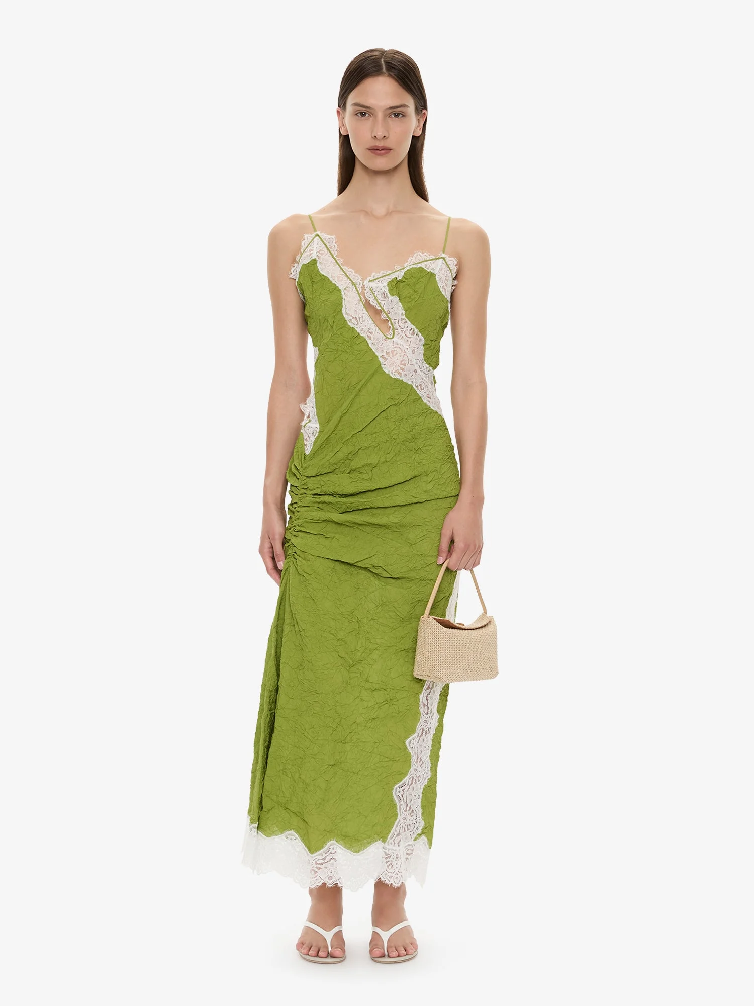 Crimped Lace Cami Dress - 1