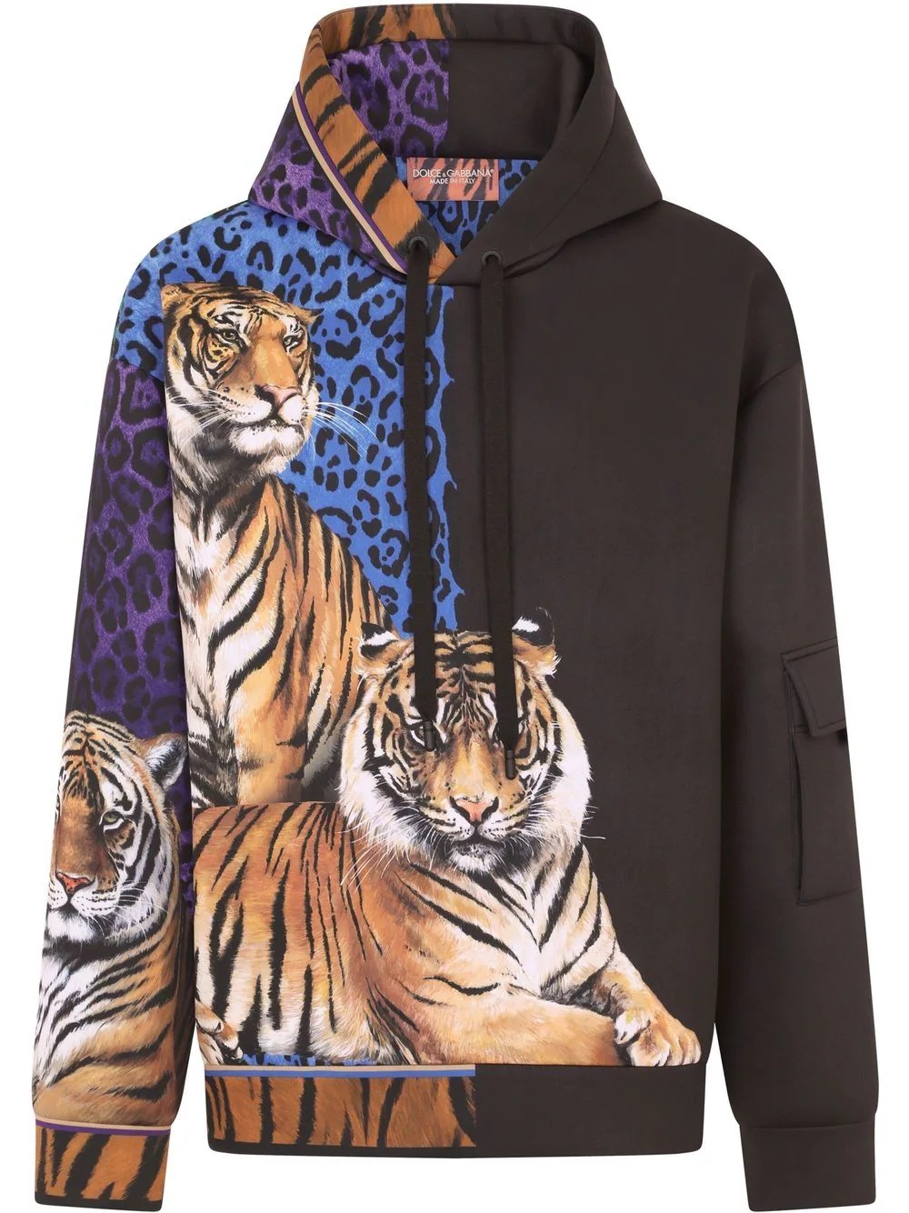 tiger-print hoodie - 1