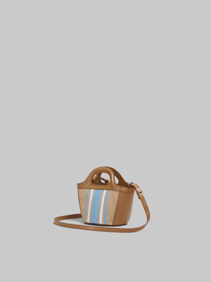 TROPICALIA MICRO BAG IN BROWN LEATHER AND RAFFIA-EFFECT FABRIC - 2