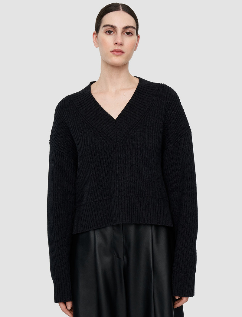 Luxe Cardigan Stitch V Neck Jumper 3