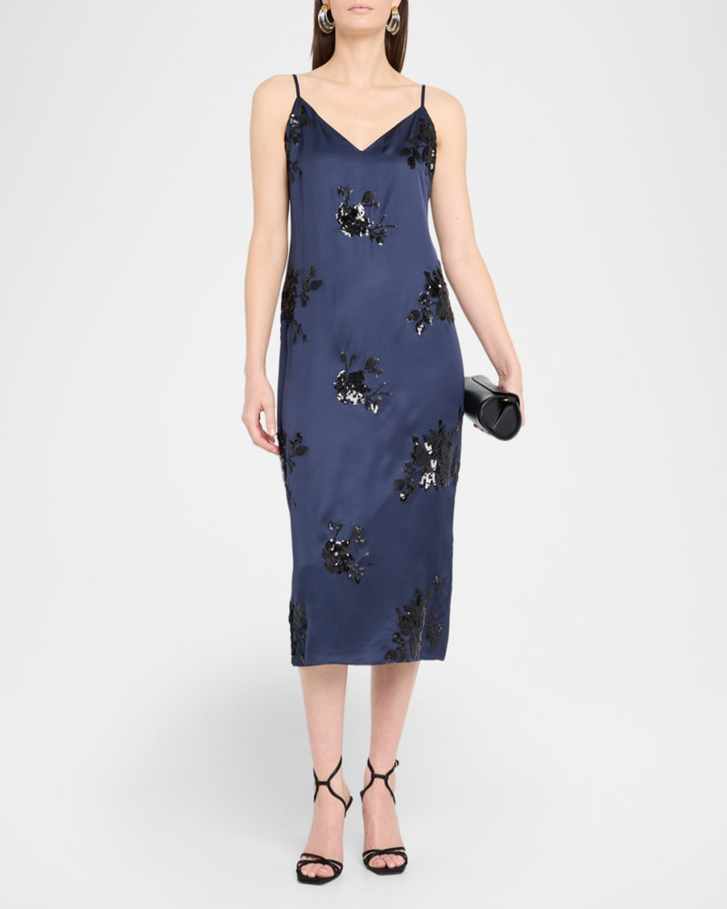 RAMY BROOK Shannon Sequined Floral Slip Dress outlook