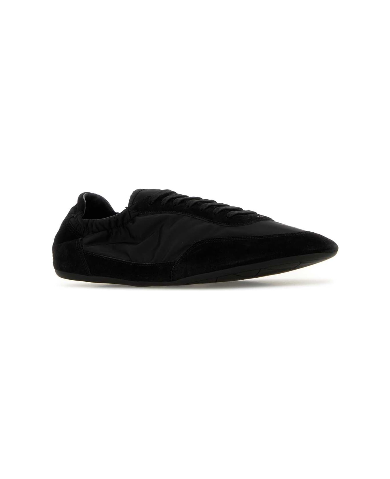Black Nylon And Suede Sneakers - 2