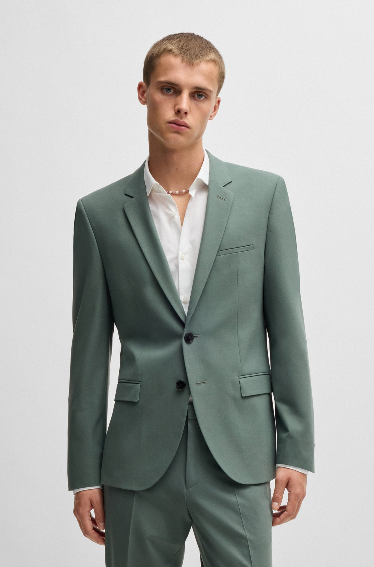 EXTRA-SLIM-FIT SUIT JACKET IN WOOL-BLEND POPLIN - 2