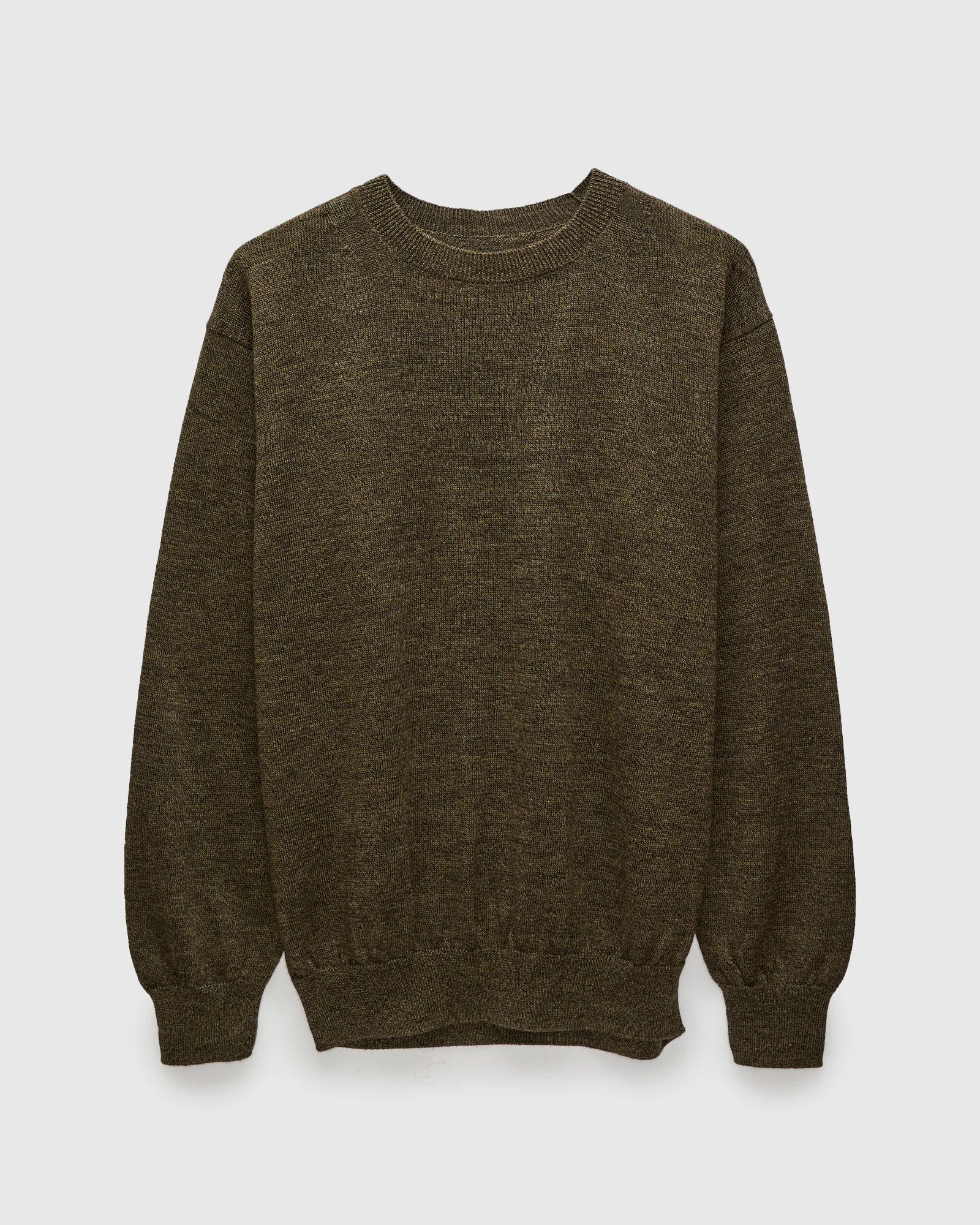 Ramie Wool Crewneck Sweater in Olive - 1