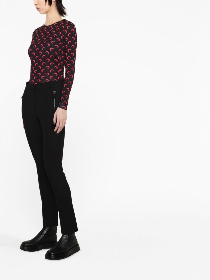 logo-patch high-waisted trousers - 4