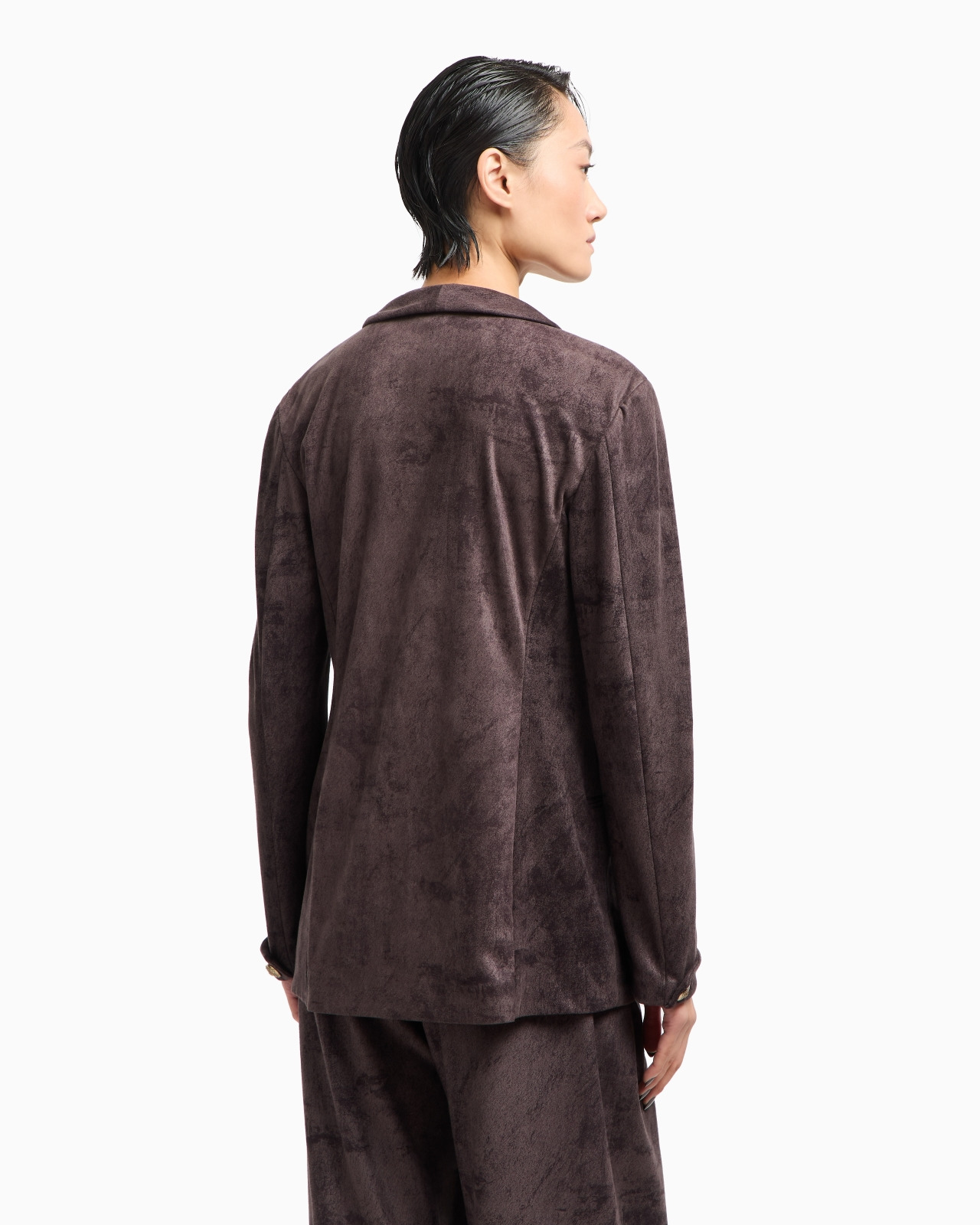 SINGLE-BREASTED JACKET IN ALCANTARA-EFFECT JERSEY - 3