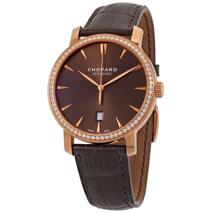 Chopard Classic 18kt Rose Gold Diamond Automatic Brown Dial Men's Watch 171278-5007 - 1