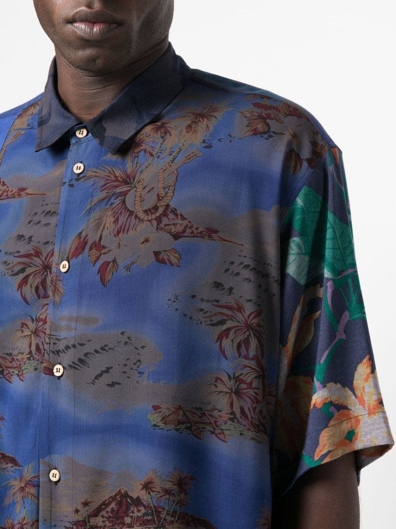 all-over graphic-print patchwork shirt 5