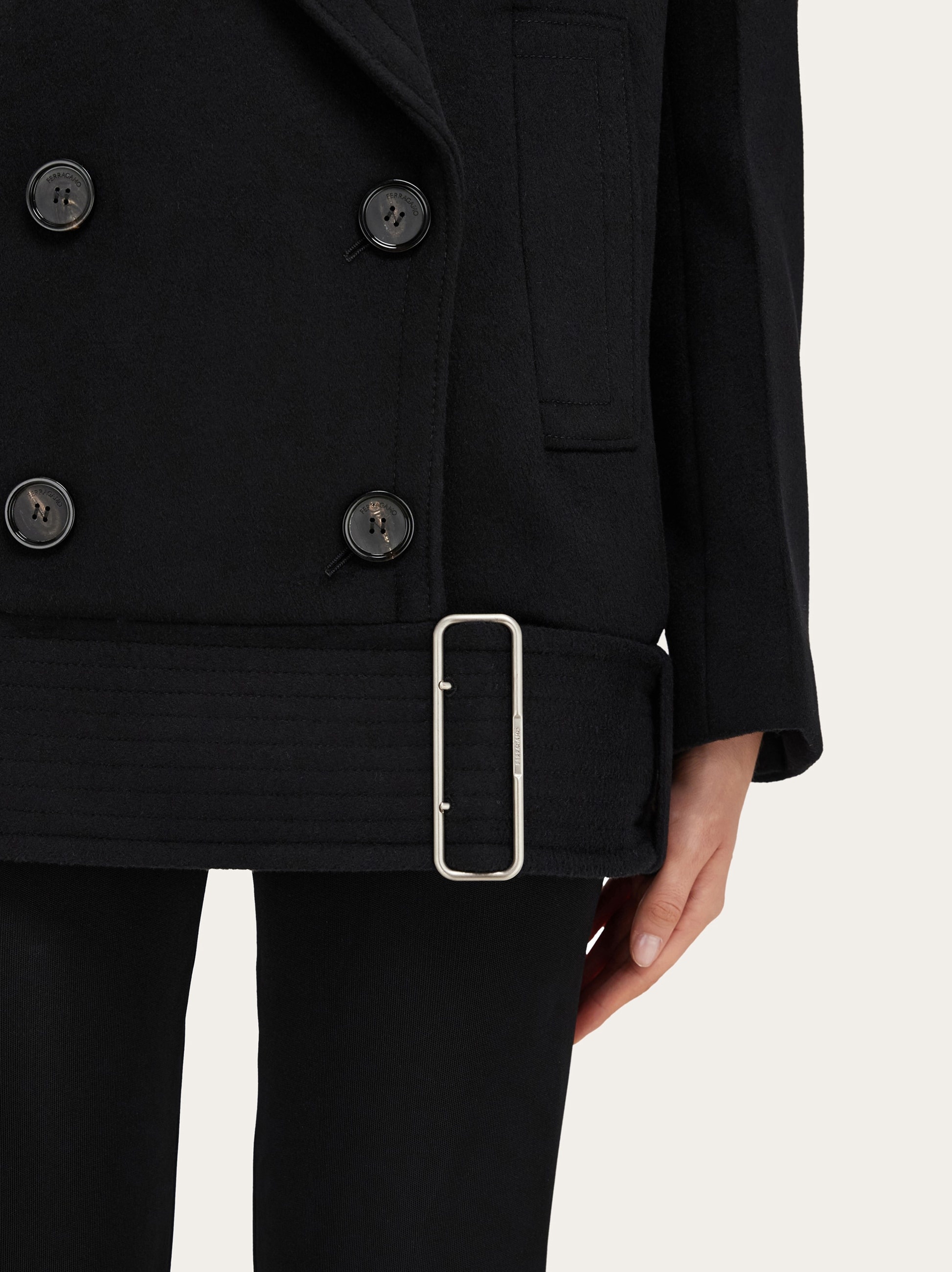 Wool and cashmere peacoat - 5