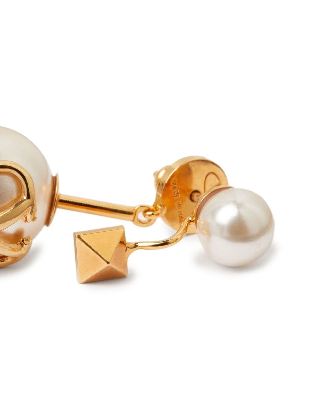 VLogo pearl drop earring - 3