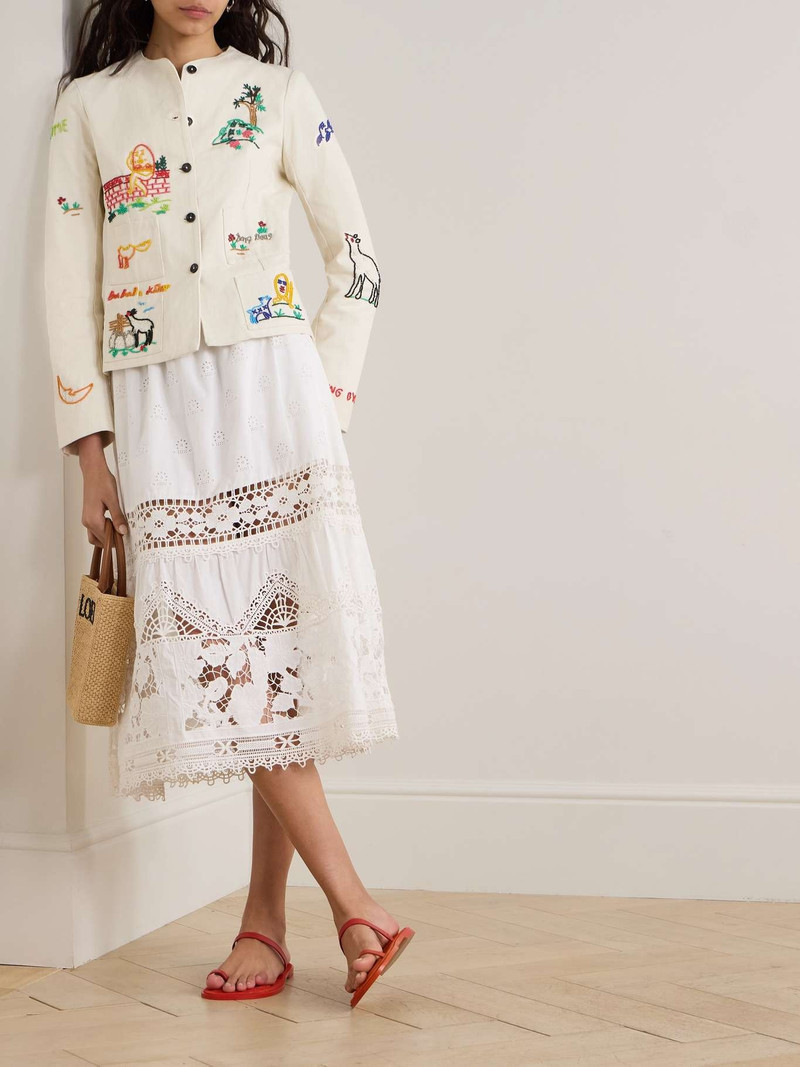 BODE Nursery Rhyme bead-embellished cotton-twill jacket outlook