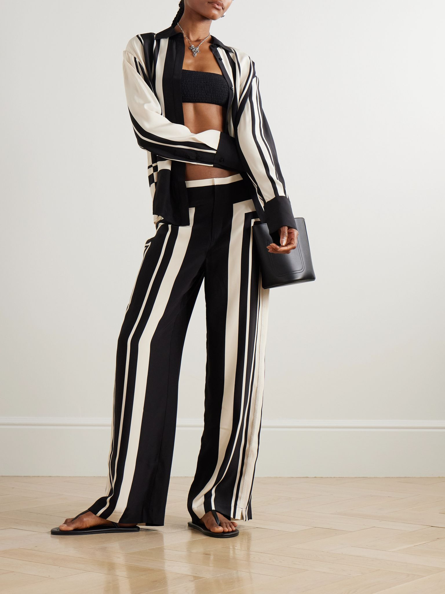 Pietra printed silk-crepe wide-leg pants Multi - 2
