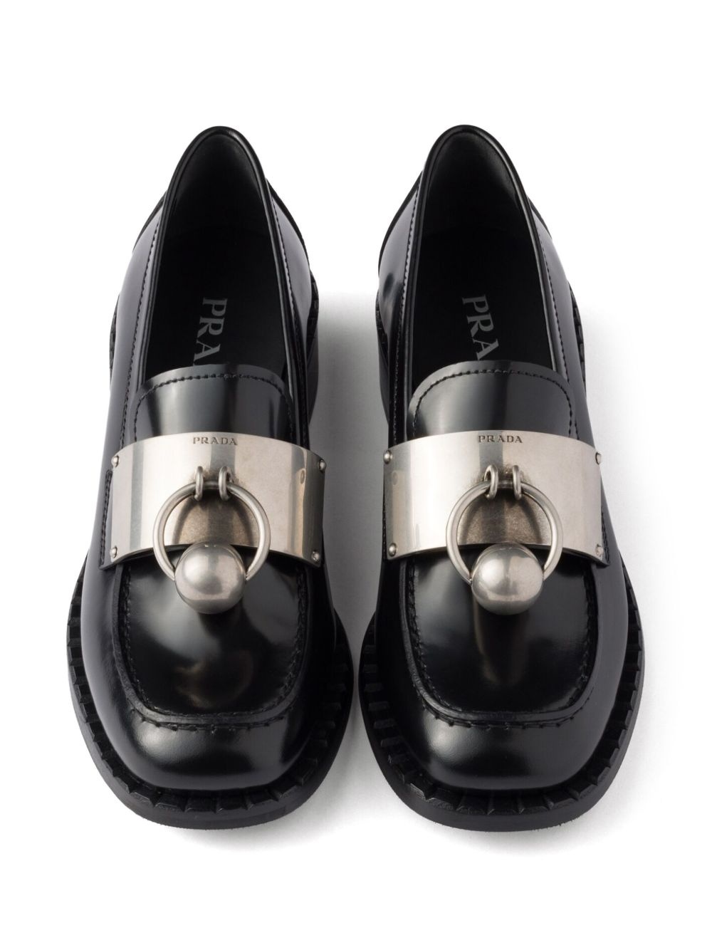 brushed leather loafers - 4