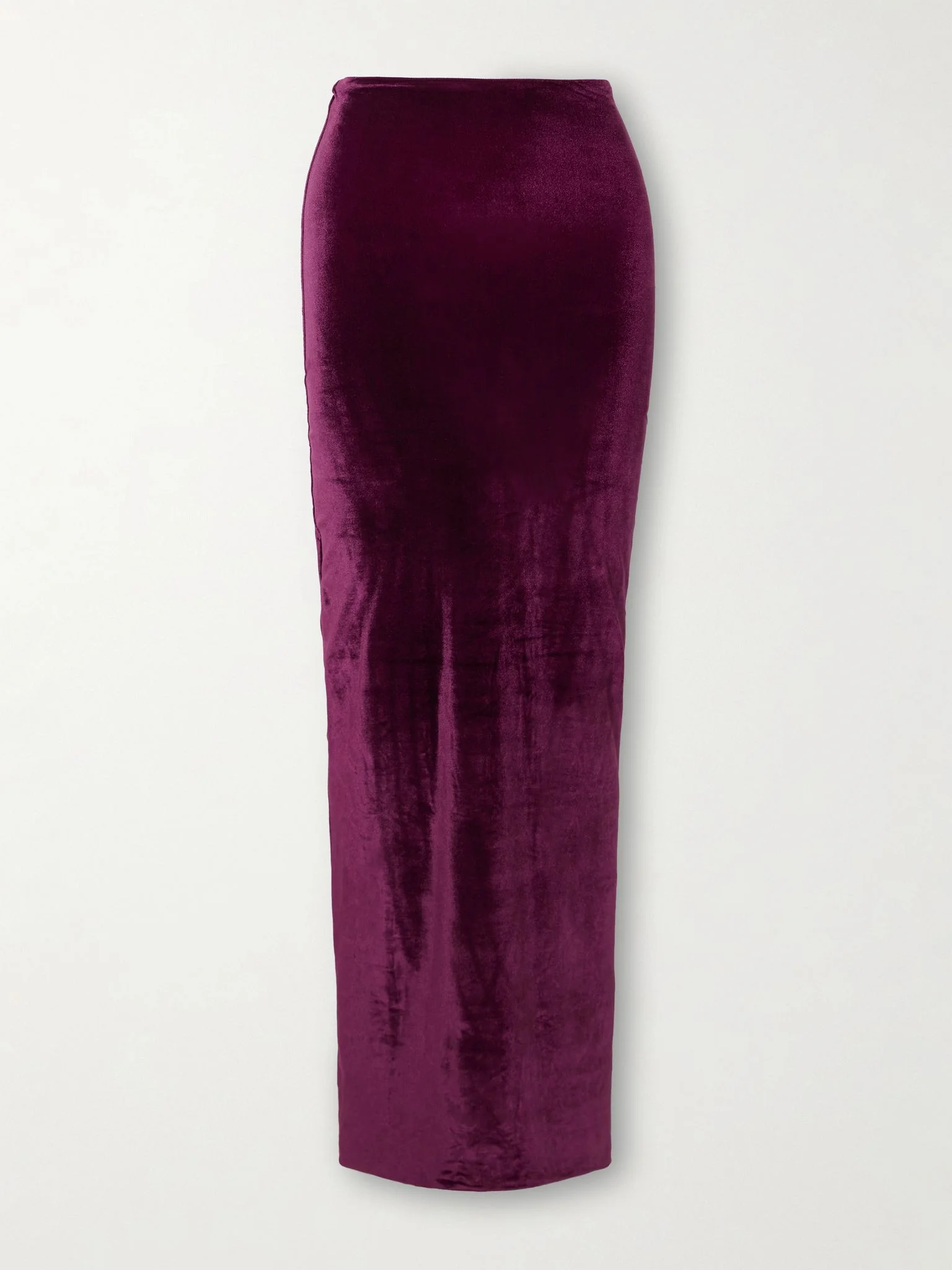 Cavana stretch-velvet maxi skirt Plum - 1