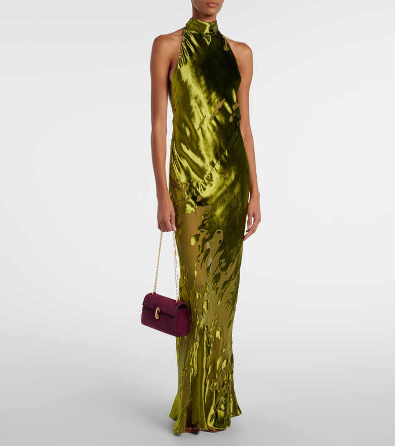 SAVETTE Symmetry suede crossbody bag outlook