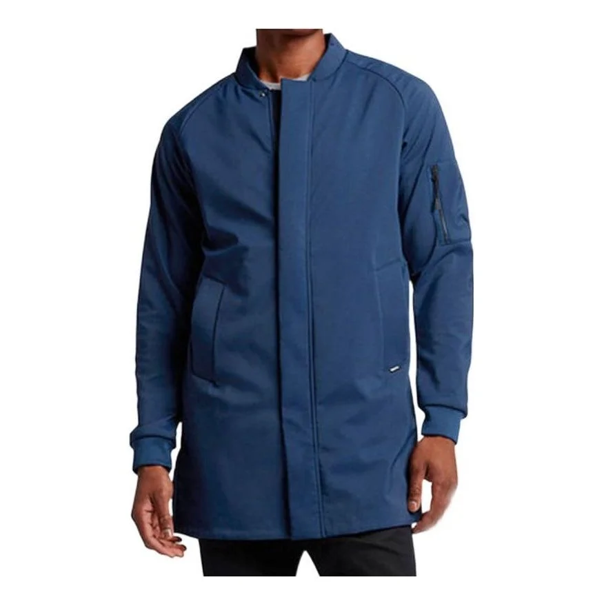 Nike Sleeve Zipper Pocket Detail Solid Color Stand Collar Jacket Men's Blue 822239-423 - 1