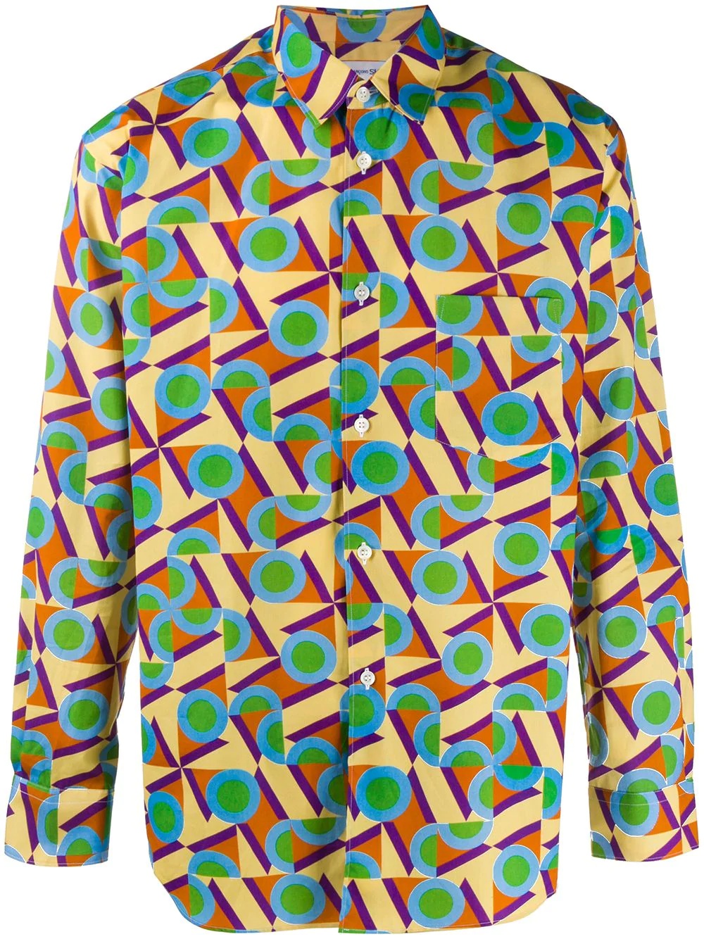 geometric print shirt - 1