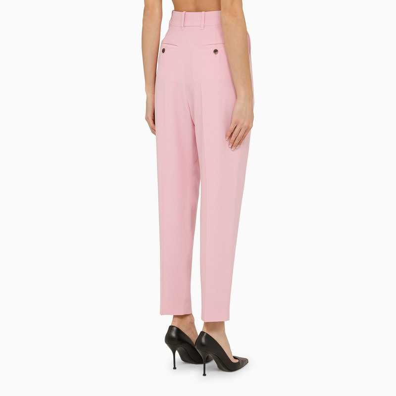 Alexander Mcqueen Pink Regular Trousers With Pleats Women - 2