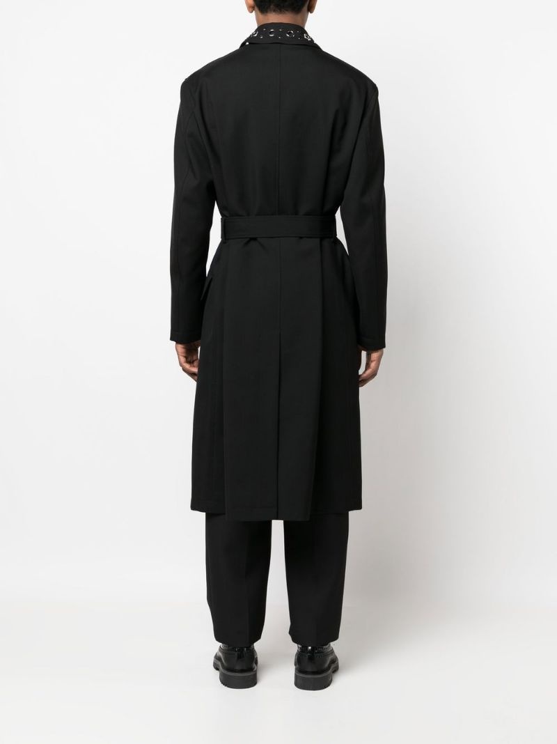 eyelet-embellished rain coat - 4
