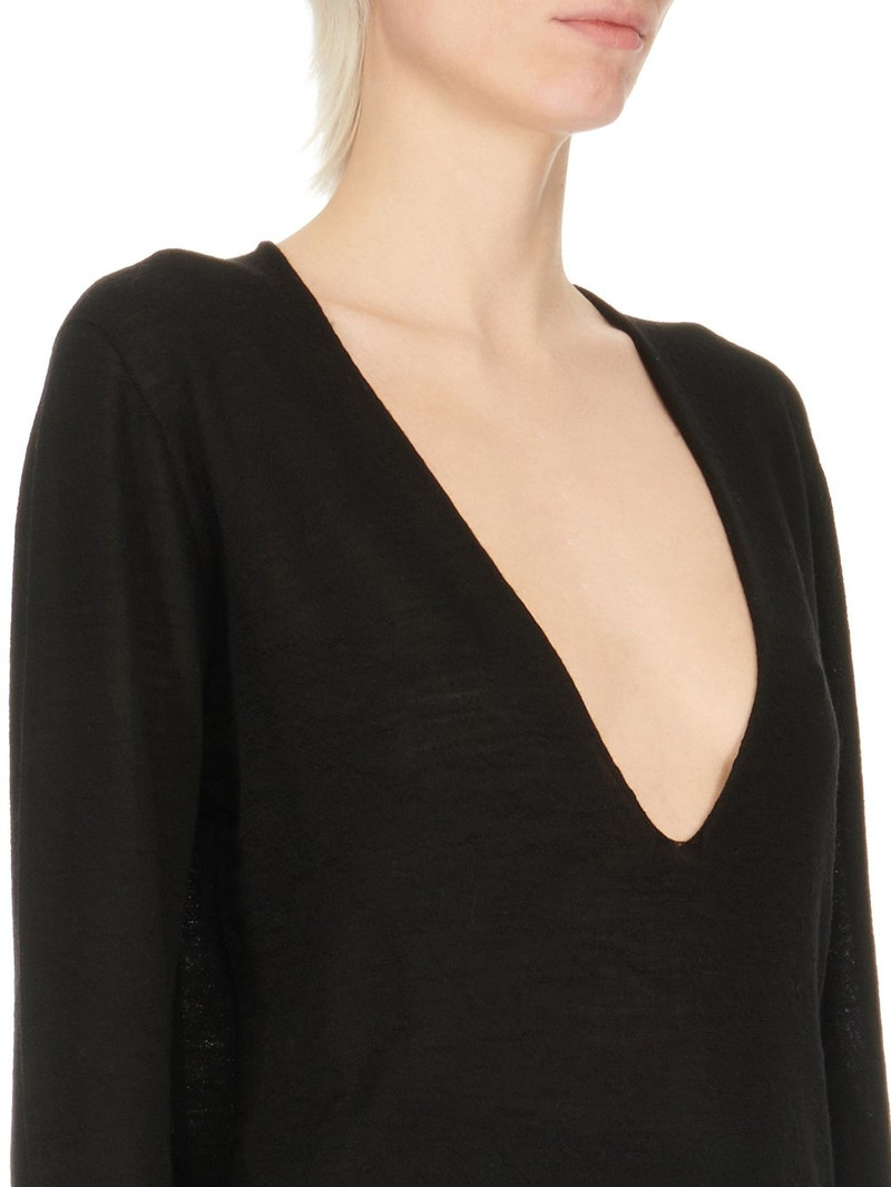 Rick Owens Long Sleeve V Neck T-Shirt 5