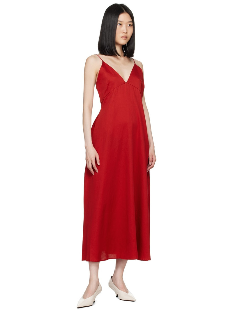 LESET Red Yoko V Midi Dress outlook