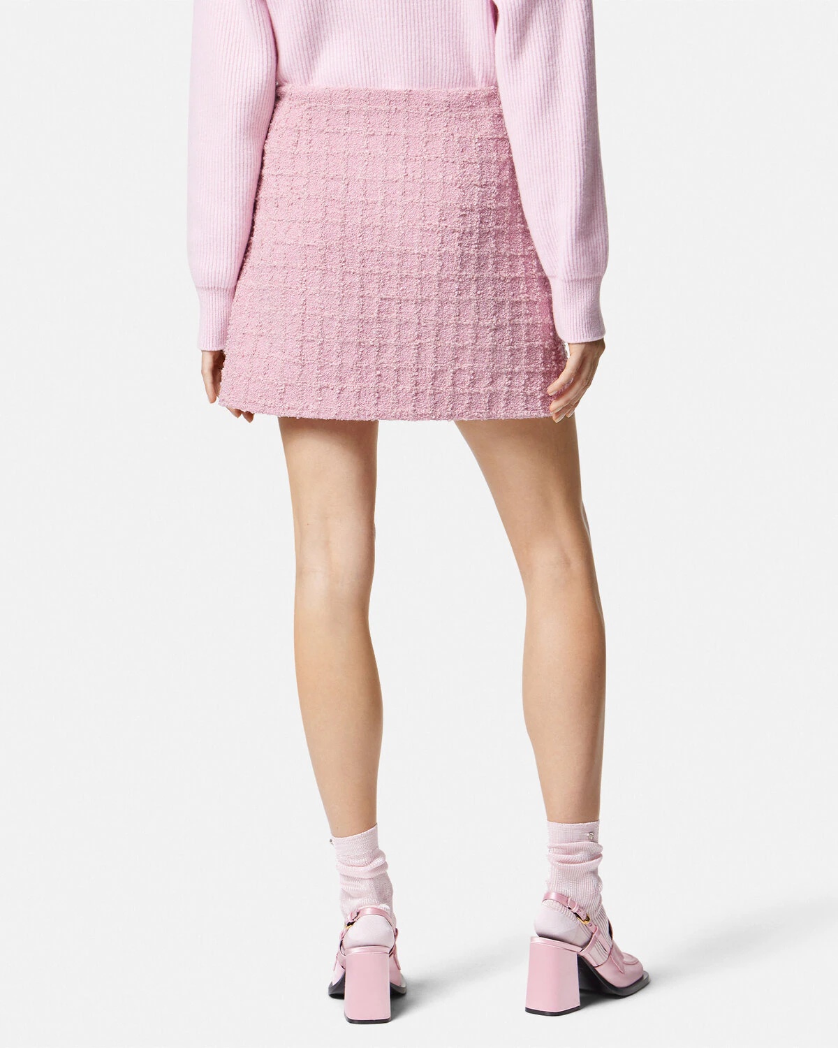 Bouclé Tweed Wrap Mini Skirt - 5