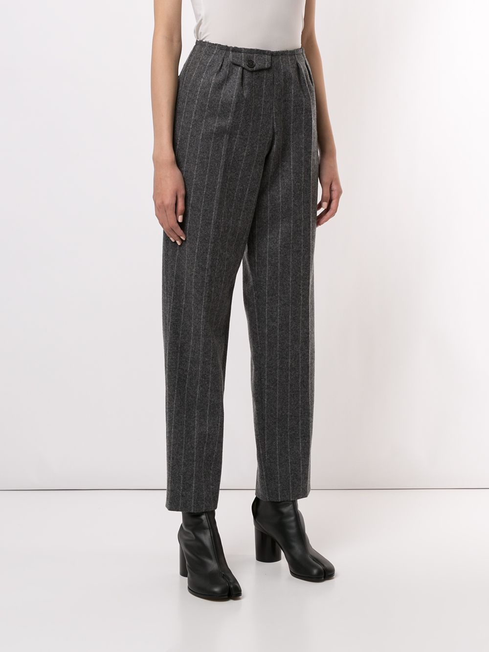 pinstripe straight-leg trousers - 3