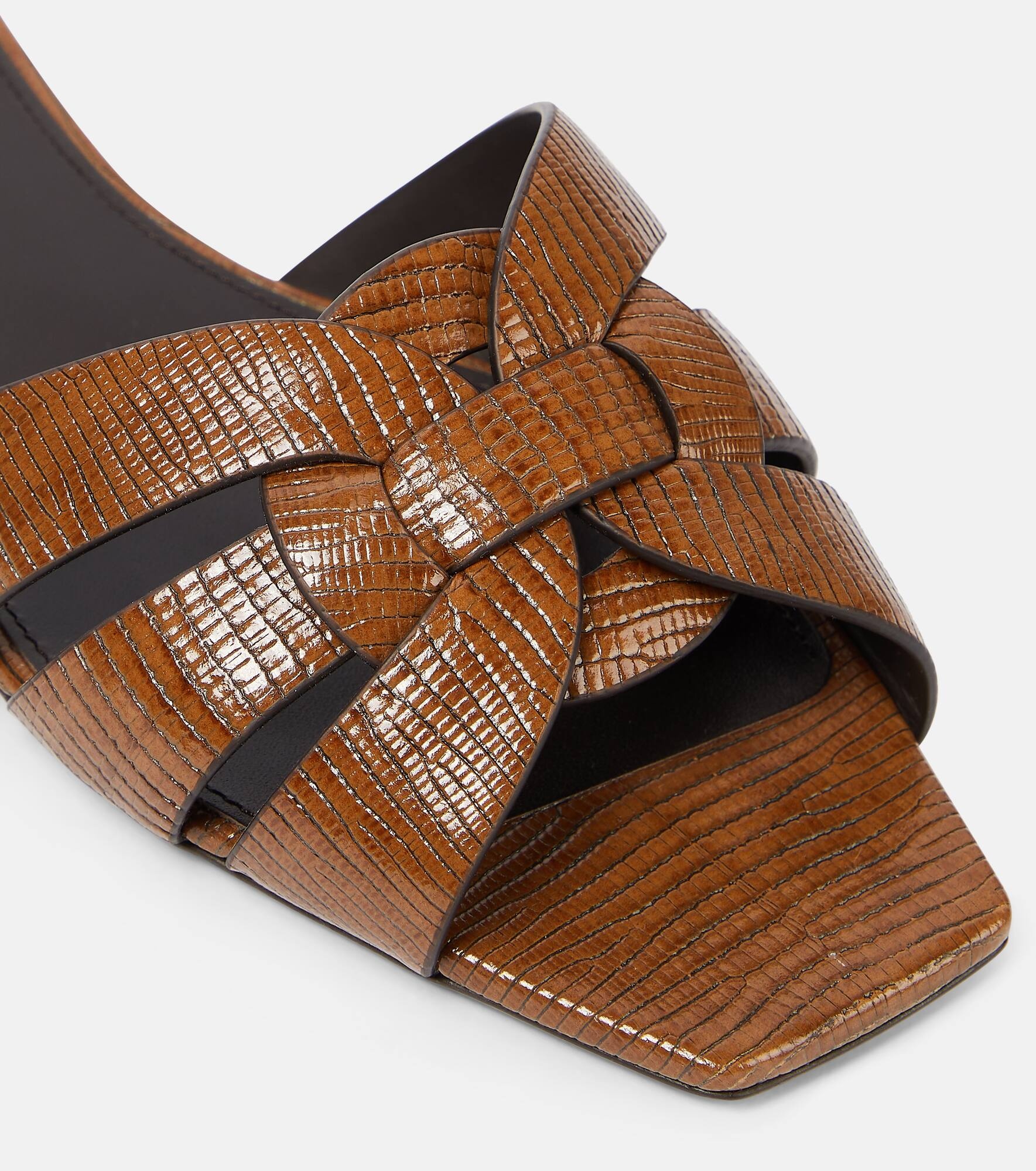 Tribute lizard-effect leather sandals - 6