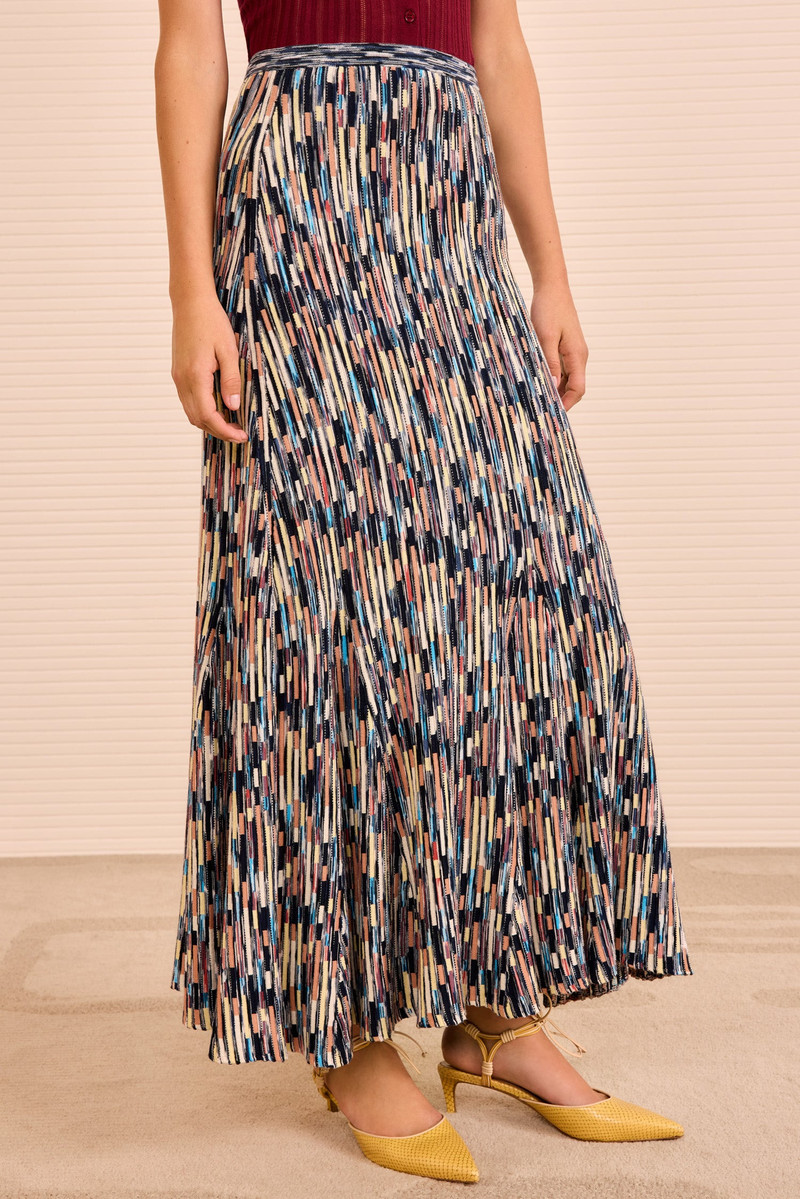 ULLA JOHNSON Marceline Multicolor Long Skirt outlook