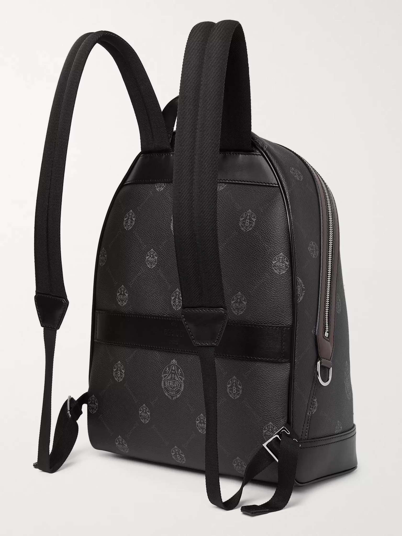 Explorer Signature Logo-Print Canvas and Leather Backpack - 4