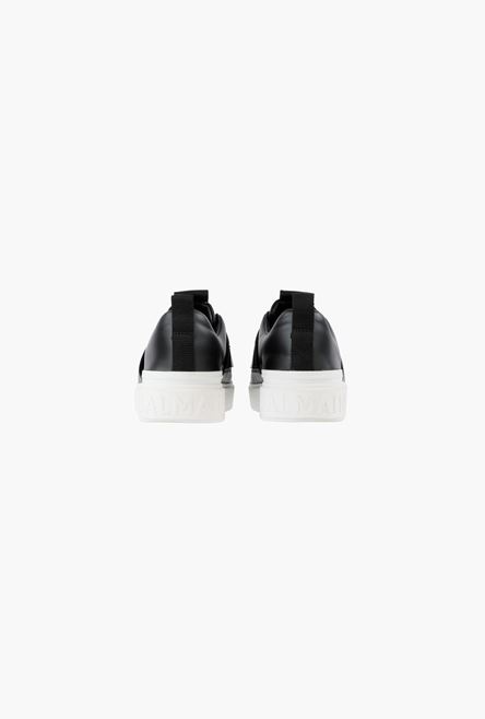 Smooth black and white leather B-Court Easy sneakers with embossed black Balmain monogram - 3