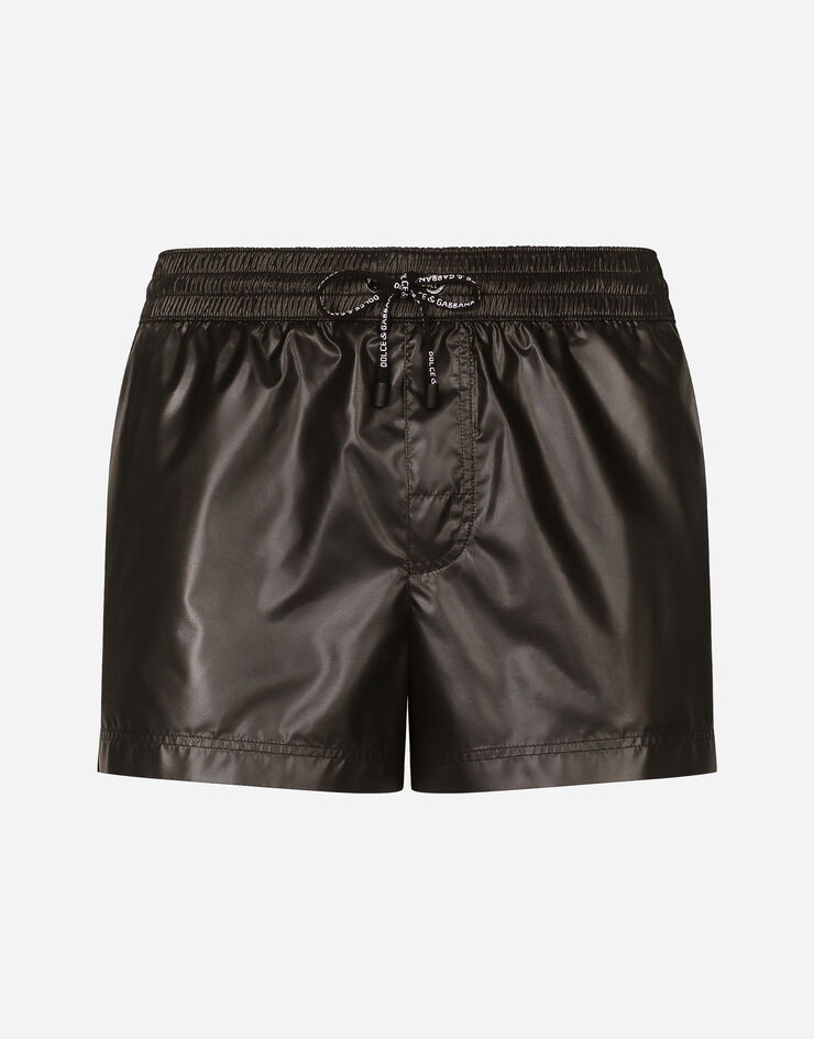 Short swim trunks with branded band - 1